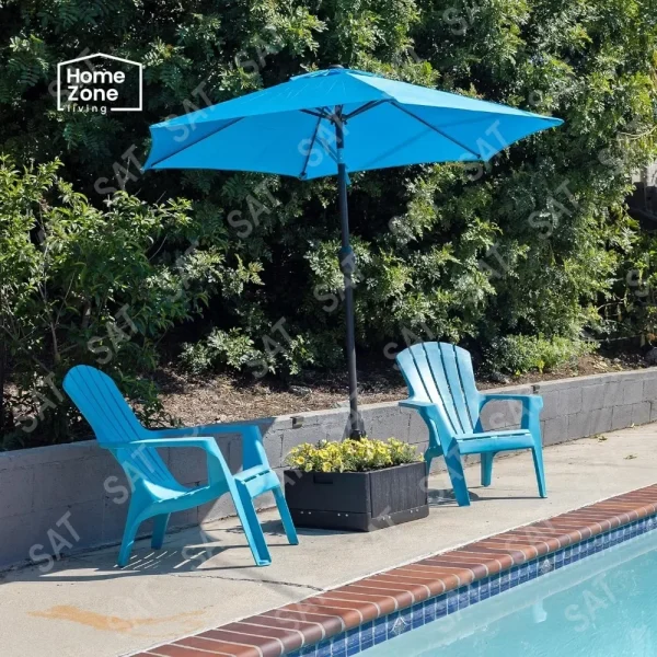 119lbs 21" Square Heavy Duty Planter Umbrella Base w/Rolling Wheels & Water Weight Bag for Patio Pool Backyard - Image 12