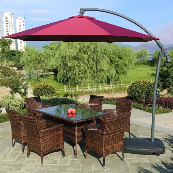 Nordic Rattan Garden Furniture Sets Household Patio Furniture Balcony Outdoor Furniture Leisure Table and Chair Three-piece Set - Image 4