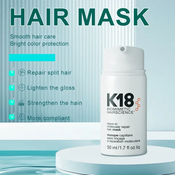 150ml K18 Original  Leave-in Hair Mask Molecular Repairs Dry Damaged Hair 5 Seconds Repairing Smoothing Nourish Hair Care