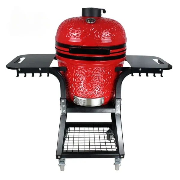 Kamado 22 Inch Charcoal Barbecue Grill Smoker Bbq Grills Outdoor Color Red - Image 2