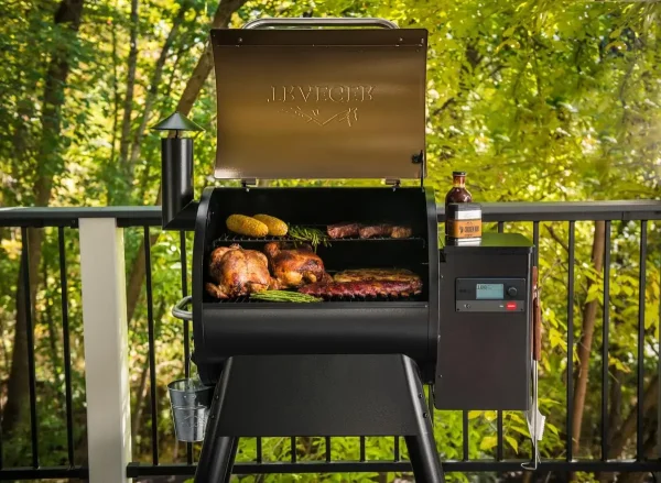 Grills Pro 575 Electric Wood Pellet Grill and Smoker, Bronze, 572 Square Inches Cook Area, 500 Degree Max Temperature, M - Image 2