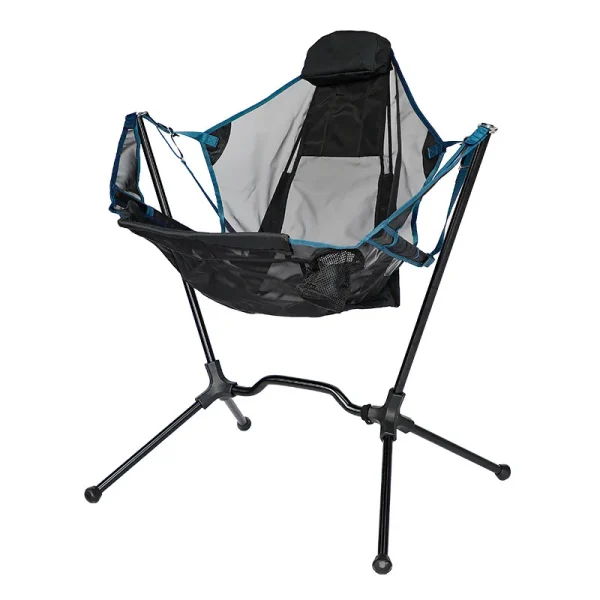 Portable outdoor camping swing rocking chair lightweight durable stable folding chair breath netting mesh seat cool summer chair - Image 10