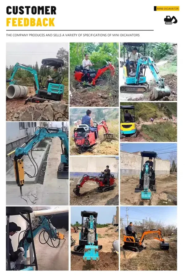 New Mini Digger 2 Ton Excav Mini Crawler excavator Customized Mini Excavator With Cab - Image 13