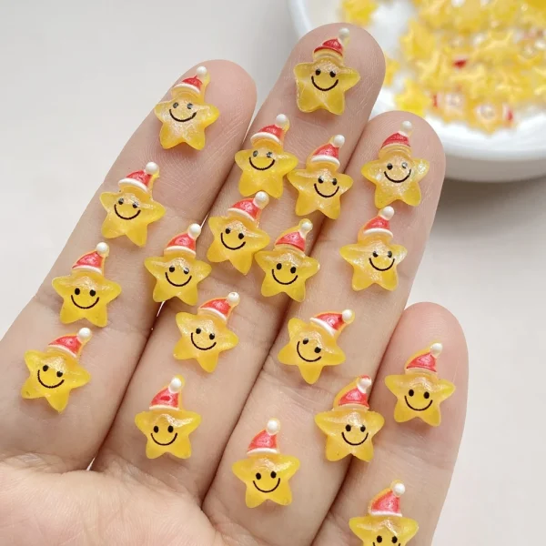 50Pcs Cute Mini Cartoon Shining Christmas Seris Nail Art Resin Designer Charms DIY Craft For Nail 3D Decorations Jewelry - Image 10