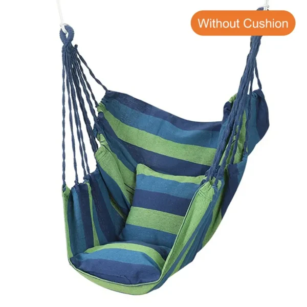 Canvas Hanging Hammock Chair Hanging Rope Swing Bed 200KG Load Bearing For Outdoor Garden Porch Beach Camping Travel no cushion - Image 10