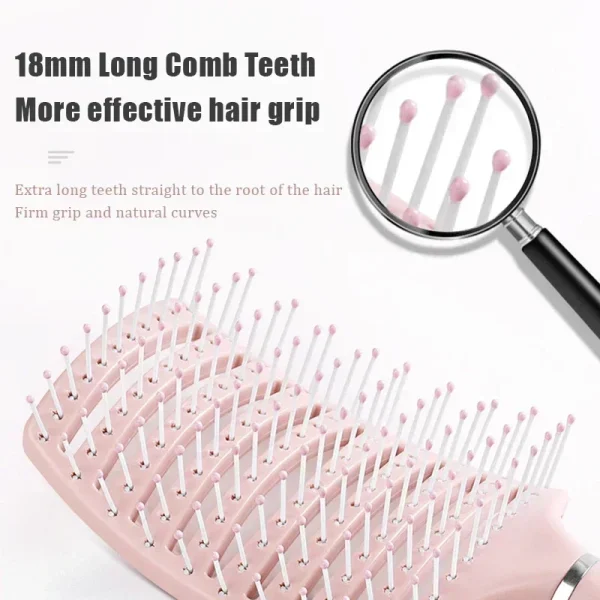 Detangling Hair Brush Hollow Scalp Massage Comb Hairdressing Wide Tooth Hair Comb Wet Curly Massage Brush Barber Styling Tools - Image 4