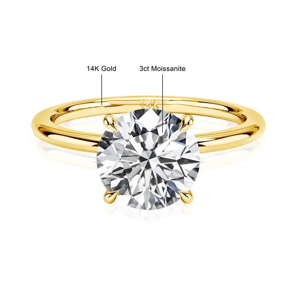 100% Real 14K Gold Oval Moissanite Ring 3ct Certified AU 585 K Gold Luxury Brand Elegant Wedding Jewelry Valentines Ladies Gift - Image 8