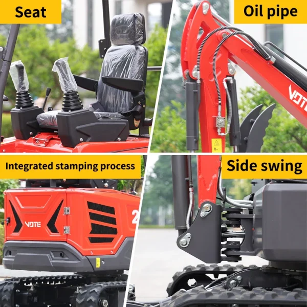 Home Use Crawler Mini Excavator Small Orchard Construction Agriculture Crusher Backhoe 1 Ton Mini Excavator 1000kg Customized - Image 5