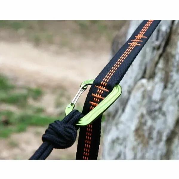 Polyester Straps Reinforced For Outdoor Camping Black Hammock Straps 5 Ring High Load-bearing Barb 2pcs - Image 5