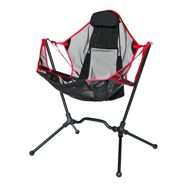 Portable outdoor camping swing rocking chair lightweight durable stable folding chair breath netting mesh seat cool summer chair - Image 9