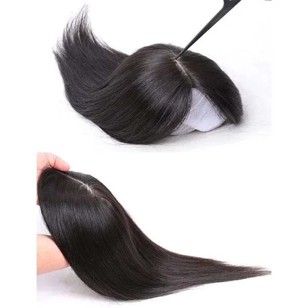 Straight Hair Clip In Human Hair Extension Silk Top Base Topper For Women Toupee Hairpiece Wig 12x13cm Natural Color Top Wig - Image 27