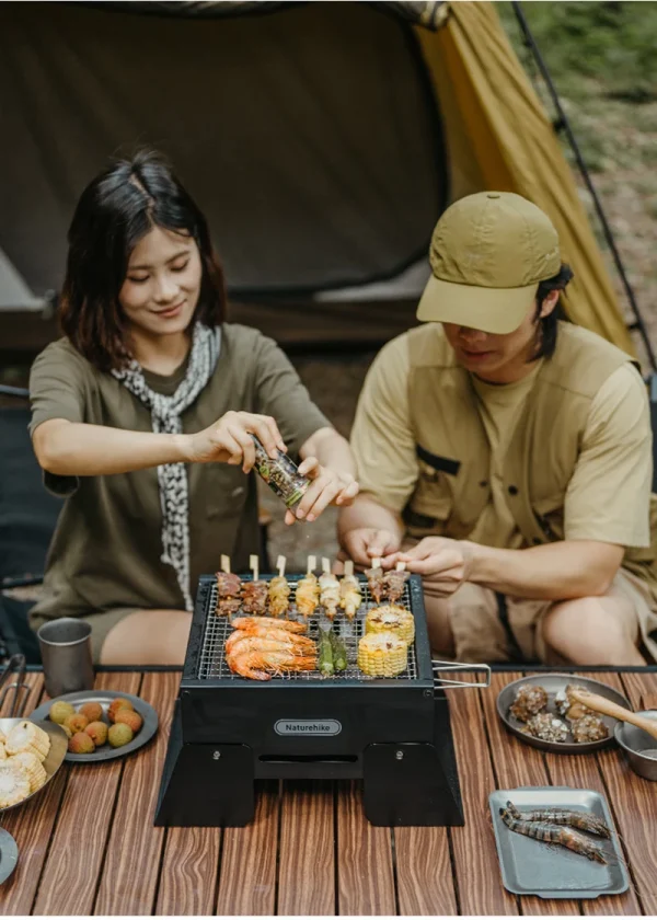 Naturehike Outdoor Camping Tabletop Grill Portable Folding Bbq Stove Travel Picnic Charcoal BBQ Stove Travel Cook Box Grill - Image 17