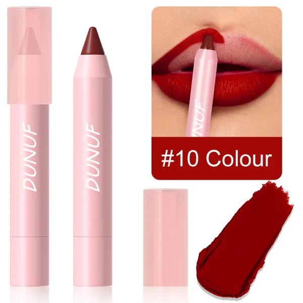 18-Colors Lipstick Pencil Waterproof Sexy Red Matte Contour Tint Lipstick Lasting Non-stick Cup Lipliner Pen Lip Makeup Cosmetic - Image 18