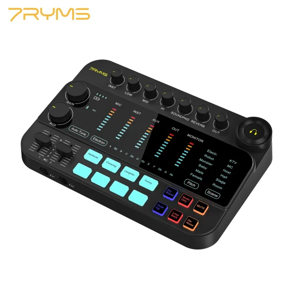 7Ryms 7Caster SE2 USB Audio Interface 3.5mm, 6.35mm Instrument Inputs with XLR,  for Recording, Streaming and Podcasting, ect - Image 7