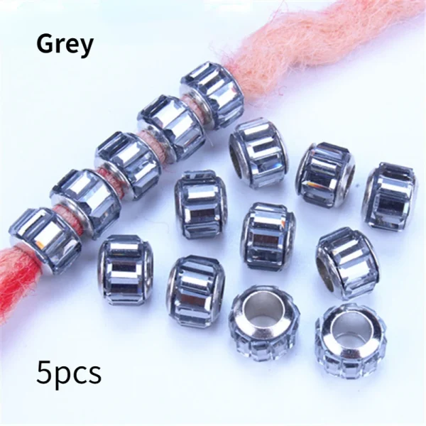 5pcs Shiny Rhinestone Hair Braid Dread Dreadlock Beads Clips Charms African Braids Cuffs Rings Hip Hop Style Clasps Accessories - Image 13