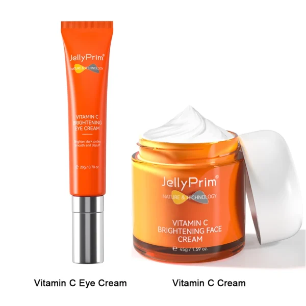 Jellyprim Vitamin C Serum Set for Face Eye Cream Eye Bag Dark Circle Vitamin Face Cream Whitening Toner Skin care Kit Anit-Aging - Image 11