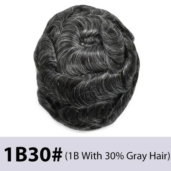 Toupee Men Wig Knotted PU Twist Crochet Braids Male Hair Prosthesis 6" Human Hair Men's Capillary Prothesis Durable Hair Systems - Image 8