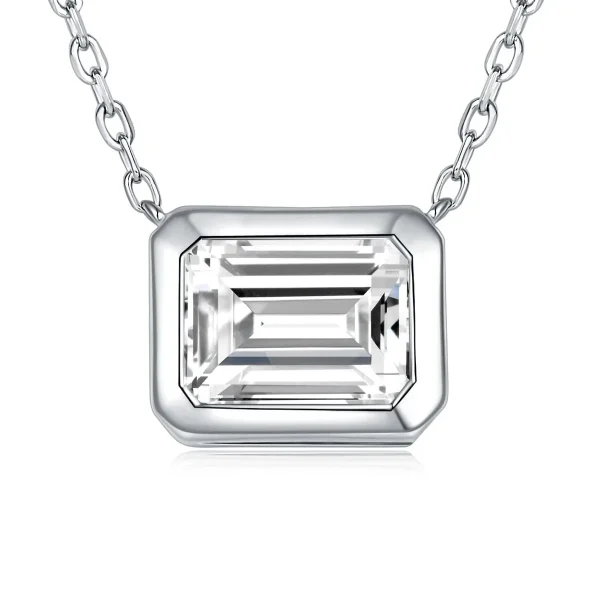 D VVS1 2CT Emerald Moissanite Pendant Necklace for Women Jewelry Plated 18K White Gold Sterling Silver Fashion Adjustable Chain - Image 17