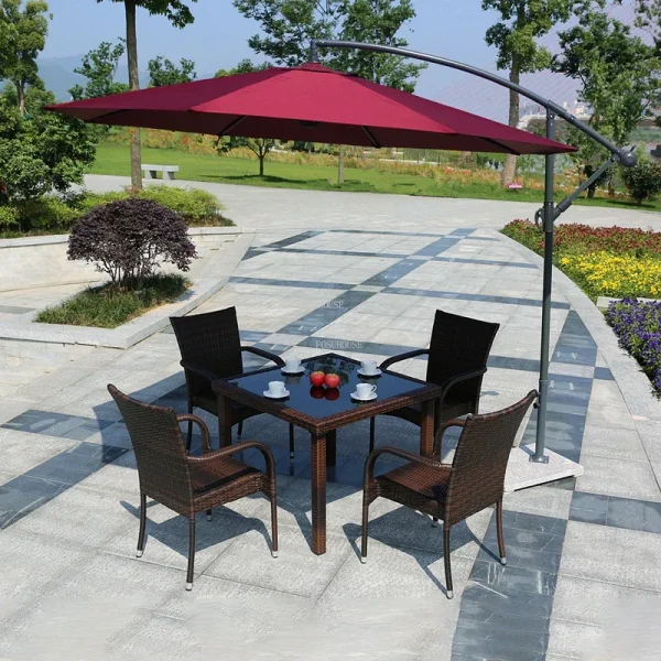 Nordic Rattan Garden Furniture Sets Household Patio Furniture Balcony Outdoor Furniture Leisure Table and Chair Three-piece Set - Image 29