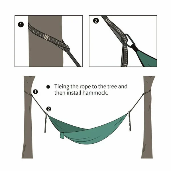 Polyester Straps Reinforced For Outdoor Camping Black Hammock Straps 5 Ring High Load-bearing Barb 2pcs - Image 14