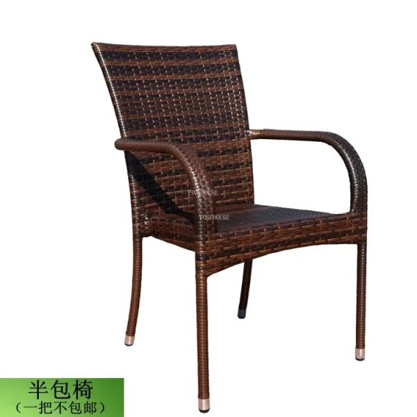 Nordic Rattan Garden Furniture Sets Household Patio Furniture Balcony Outdoor Furniture Leisure Table and Chair Three-piece Set - Image 10