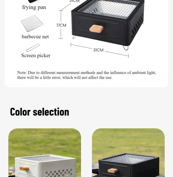 Square grill Charcoal grill Charcoal Enclosed Tea making Outdoor courtyard Outdoor, camping cookware - Image 31