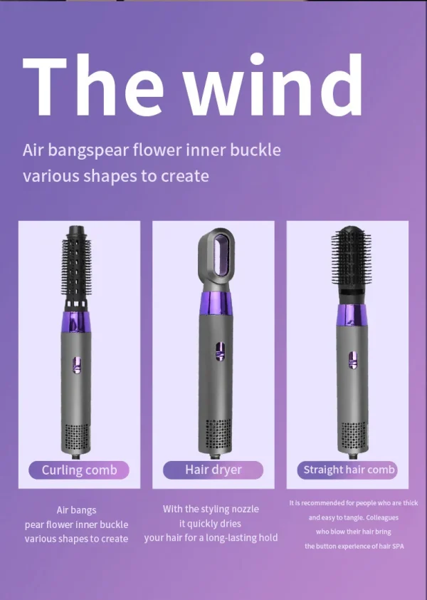 WAIKIL household electric three in one hair dryer women's high-power hot air comb hair salon specific curling iron styling tool - Image 16