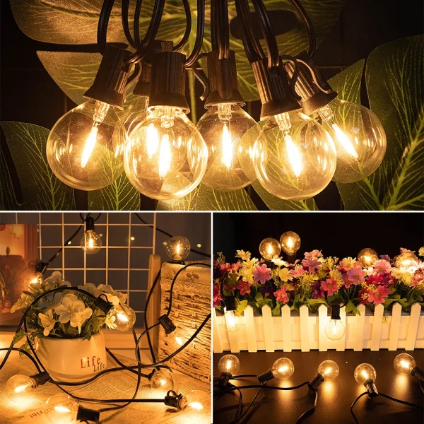 Globe Outdoor String Lights LED EU G40 Patio String Lights Dimmable Shatterproof Hanging Lights Patio Lights for Backyard Garden - Image 5