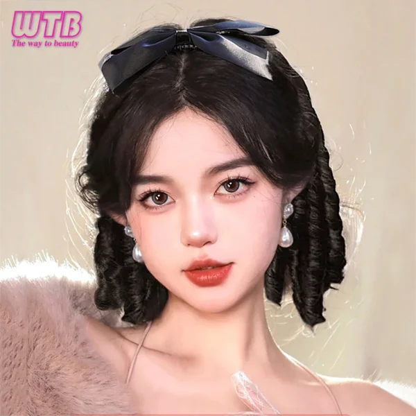 WTB Synthetic Wig Female Retro Hairstyle Roman Curly Wig Long Curly Hair Fake Ponytail Chignon Heat-resistant Wig - Image 2