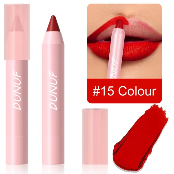 18-Colors Lipstick Pencil Waterproof Sexy Red Matte Contour Tint Lipstick Lasting Non-stick Cup Lipliner Pen Lip Makeup Cosmetic - Image 21