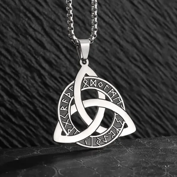 Stainless Steel Irish Witch Knot Celtic Knot Love Cross Key Pendant Necklace Couple Fashion Trend Lucky Amulet Jewelry Gift - Image 10