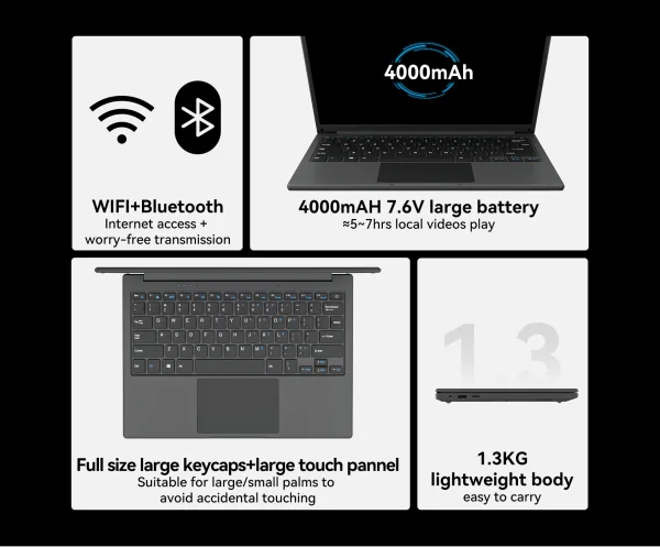 Adreamer LeoBook 13 Laptops Office School Notebooks Windows 10 Netbook 13" Intel Celeron N4020 8G 1T SSD WiFi PC for Student - Image 20