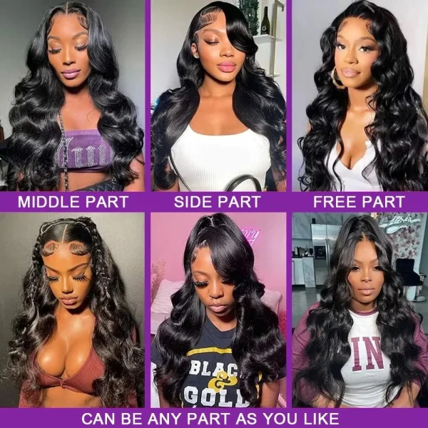 180% 13x4 360 Body Wave Lace Front Human Hair Wigs Brazilian Water Wave 13x6 HD Transparent Lace Frontal Wig For Women - Image 10