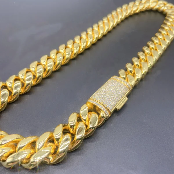 Wholesale Luxury Iced out Cuban link chain 18 mm Moissanite 925 Silver Bracelets for men Hip hop gift 16K GOLD Platinum plated