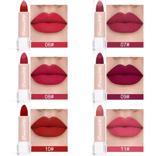 1PC Matte Nude Lipstick Waterproof Long Lasting Non-stick Cup Sexy Red Pink Velvet Lipsticks Women Makeup Cosmetic 15 Colors - Image 25