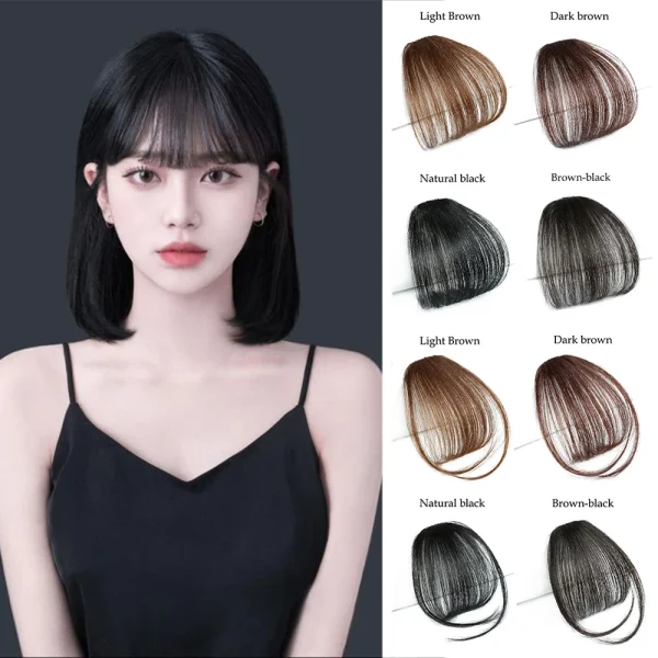 Fake Air Bangs Synthetic Hair Fake Fringe Natural False Hairpiece Hair Styling Hair Clip-In Extension Women Clip In Bangs Tools