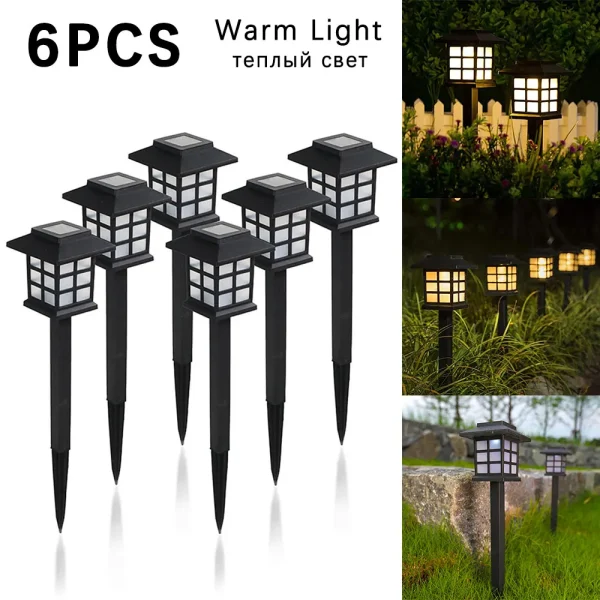 4/6pcs Flickering Flame Lamp Outdoor Solar Torch 12 LED Lights Waterproof Garden Patio RGB Home Christmas Decoration Lantern - Image 10