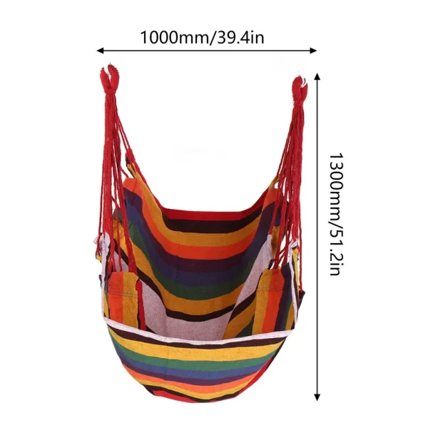 Canvas Hanging Hammock Chair Hanging Rope Swing Bed 200KG Load Bearing For Outdoor Garden Porch Beach Camping Travel no cushion - Image 4