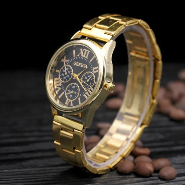 Classic New 2024 Geneva 3 Eyes Gold Casual Women Watch Men Stainless Steel Ladies Clock Quartz Wristwatches Ladies Watch - Image 15