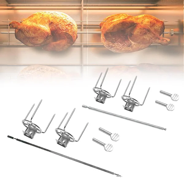 Grill Roast Chicken Fork Portable Turkey Roasting Grill Complete Holders Chicken Roaster Rack for Patio Outdoor Picnic Backyard - Image 4