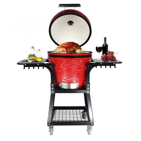 Kamado 22 Inch Charcoal Barbecue Grill Smoker Bbq Grills Outdoor Color Red