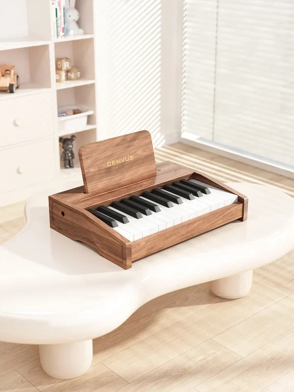 Wooden Children Little Piano Pattern Electronic Keyboard Beginner Baby Infant Boy Girl Baby Toy Gift - Image 6