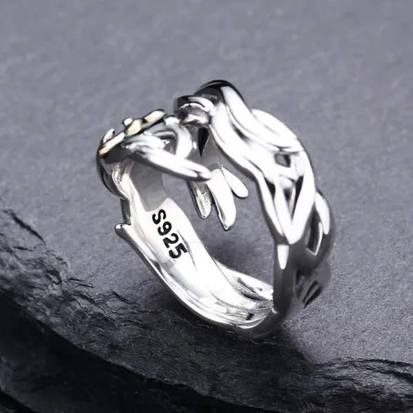 Wholesale 925 sterling silver cross ring for men and women live ring vine thai silver retro distressed personalized jewelry - Image 4