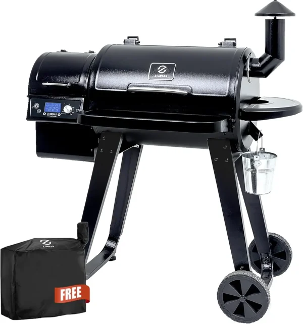 Wood Pellet Grill & Smoker with PID V2.1 Controller, 450 Sq in Cook Area, Meat Probe, 8 in 1 BBQ Grill Outdoor Auto Tem