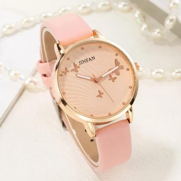 Elegant Simple Butterfly Design Dial Design Ladies Watches Women Fashion Luxury Dress Watch Casual Woman Quartz Leather Clock - Image 20