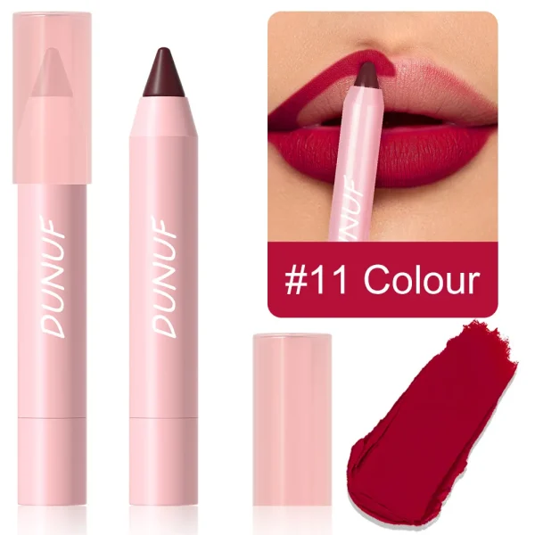 18-Colors Lipstick Pencil Waterproof Sexy Red Matte Contour Tint Lipstick Lasting Non-stick Cup Lipliner Pen Lip Makeup Cosmetic - Image 17