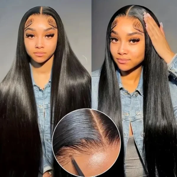 Brazilian Straight Human Hair Wigs 200% Density Lace Frontal Wigs 13X6 Lace Front Wig Lace Wigs 100% Human Hair Wigs For Women - Image 2