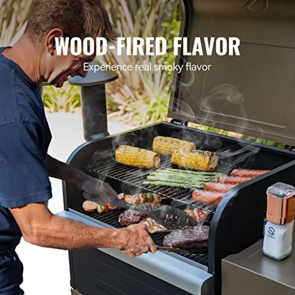 Wood Pellet Grill Smoker 8-in-1 BBQ Auto Temperature Control Huge Cabinet Storage PID Controller Master Sear Grill Side Shelf - Image 19