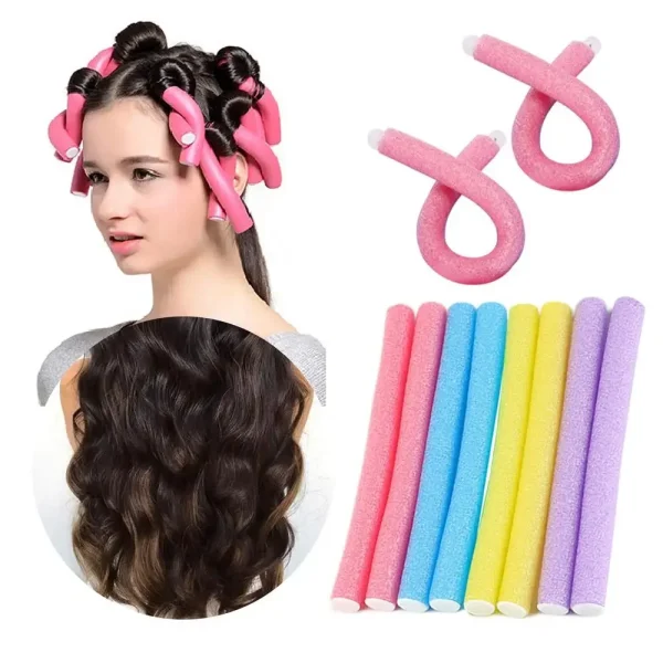 10pcs Flexible Hair Curling Rod Hair Curler Makers Soft Foam Bendy Twist Curls Flexi Rollers Styling Tools Hair Roller No Heat - Image 12