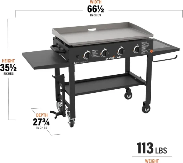 Cooking Station 4 Burner Propane Fuelled Restaurant Grade Professional 36 Inch Outdoor Flat Top Gas Griddle - Image 12